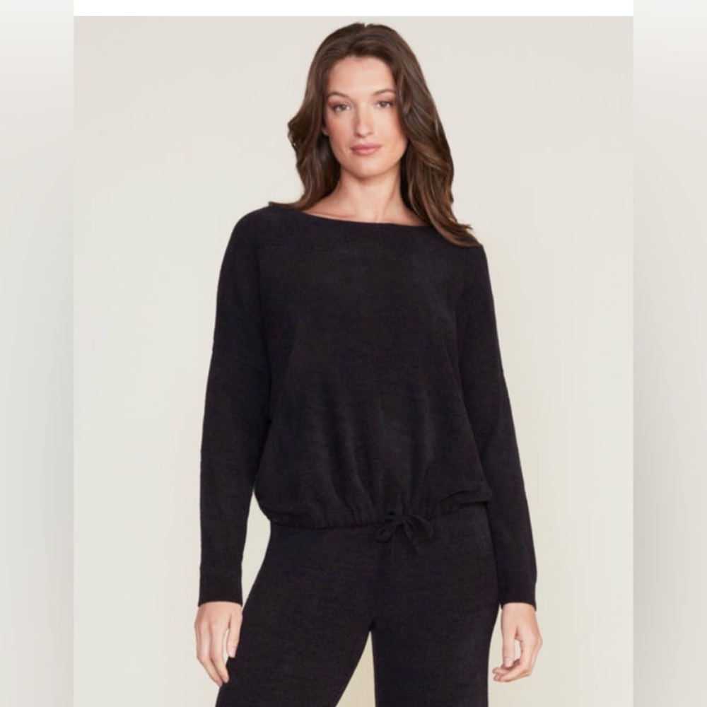 Barefoot Dreams CozyChic Ultra Lite® Slouchy Pullover in Black sz S